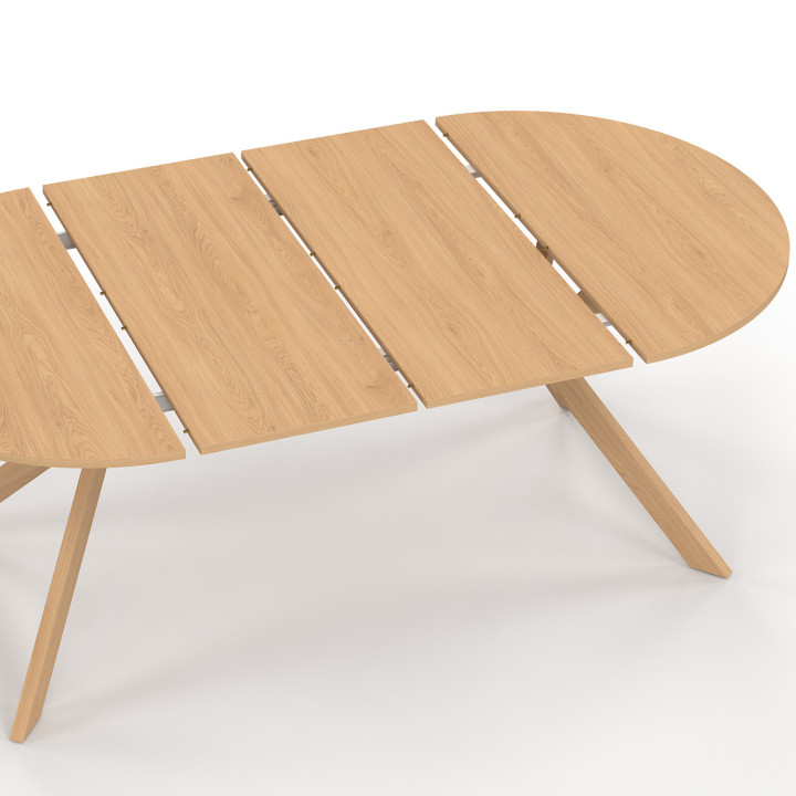 Ausziehbarer runder Esstisch ALIX 4-10 Personen Spinnenbein Holz Effekt Buche 110-200 cm