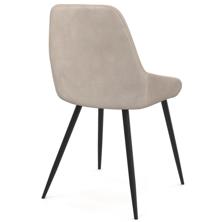 Set van 6 THALYA taupe fluwelen stoelen met armleuningen