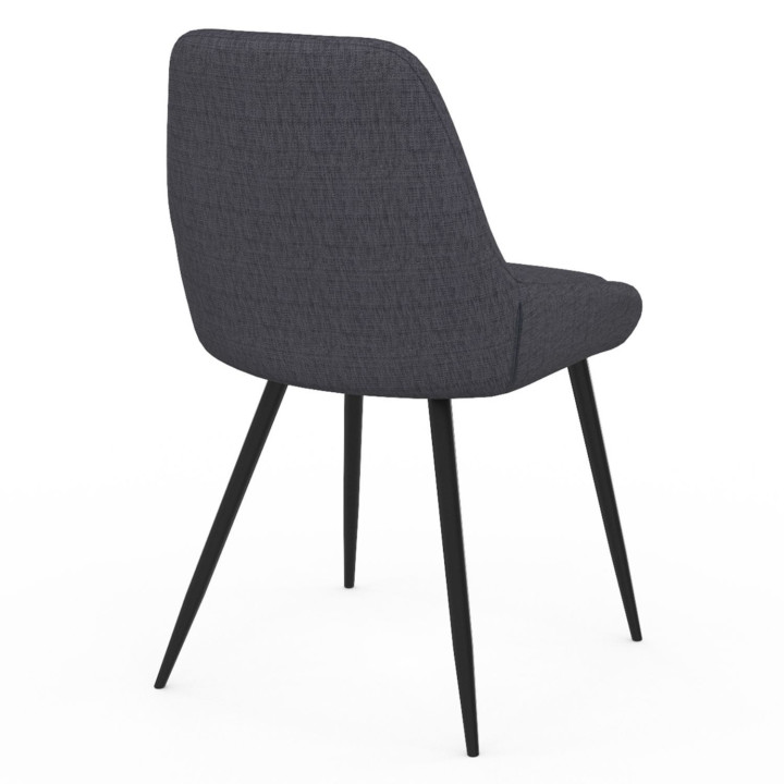 Lot de 6 chaises THALYA en tissu beige avec accoudoirs