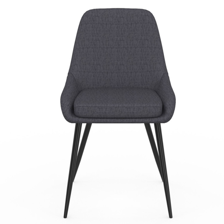 Set van 6 stoffen stoelen THALYA grijs met armleuningen