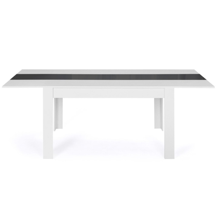 Mesa de comedor extensible 6-10 personas 140-220 cm blanco y gris - GEORGIA | ID Market