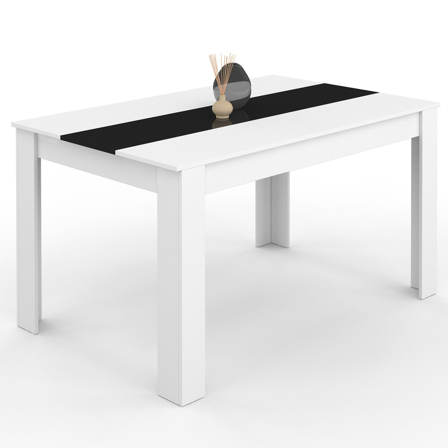 Table noire et blanche 6 personnes