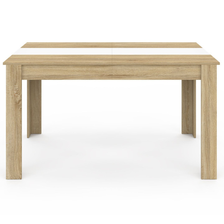 Witte eettafel 140 cm - imitatiehout - GEORGIA | ID Market