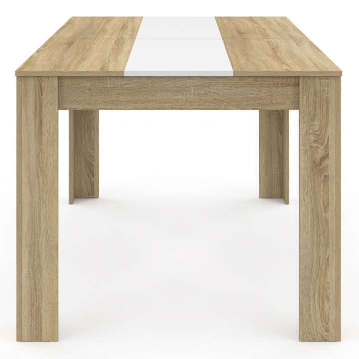 Mesa de comedor barata 140 cm imitación haya y blanco - GEORGIA | ID Market