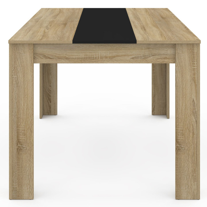 Mesa de comedor para 6 personas en haya y negro - GEORGIA | ID Market