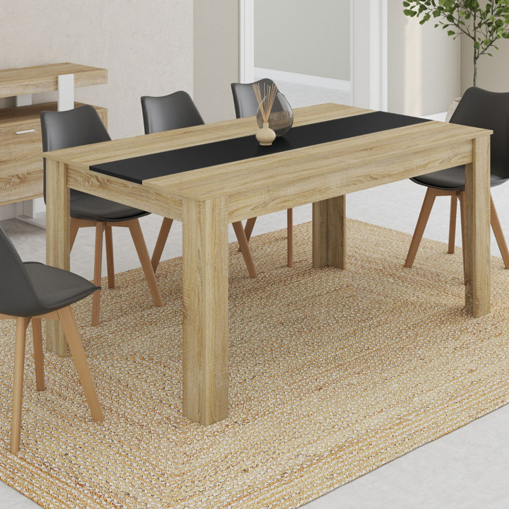 Zwarte eettafel 8 personen uit hout - GEORGIA | ID Market