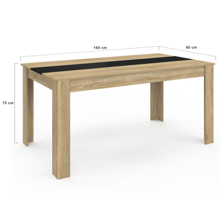 Mesa de comedor de haya y negro para 8 - GEORGIA | ID Market