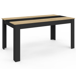 Industriële tafel, 8 pers., 160 cm, zwart en imitatiebeuken - GEORGIA | ID Market