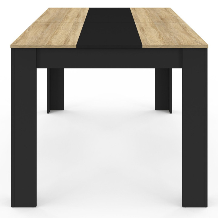 Industriële tafel, 8 pers., 160 cm, zwart en imitatiebeuken - GEORGIA | ID Market