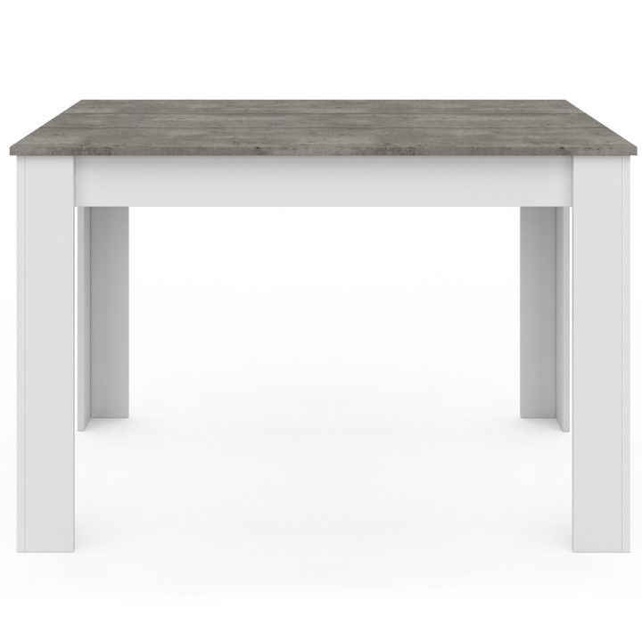 Tavolo da pranzo rettangolare bianco con piano effetto cemento per 4 persone - ROZY | ID Market