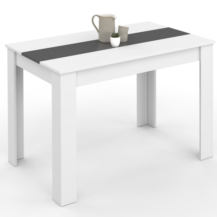 Mesa de comedor barata para 4 personas en blanco y gris | ID Market