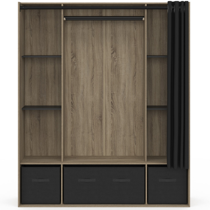 Armadio 140 x 45 x 167 cm con contenitore - DIANE | IdMarket