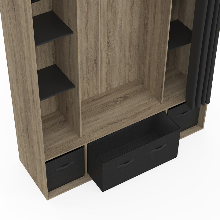 Kledingkast met opbergruimte 140 x 45 x 167 cm - DIANE | IdMarket