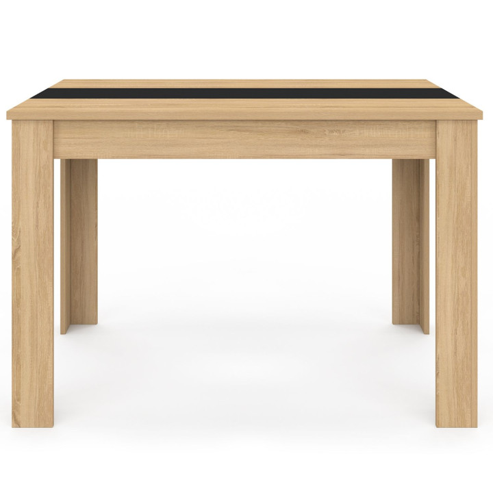 Mesa de comedor barata para 4 en imitación madera de haya y negro | ID Market