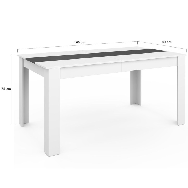 Grijs-witte eettafel voor 8 personen - GEORGIA | ID Market