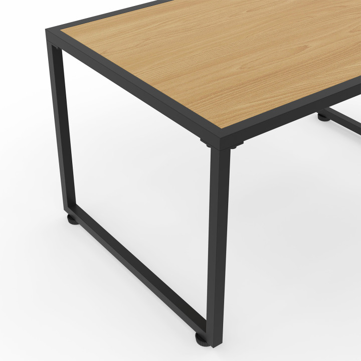 Conjunto de muebles bajos de jardín de 12 plazas de metal negro con cojines negros - RIO | IdMarket