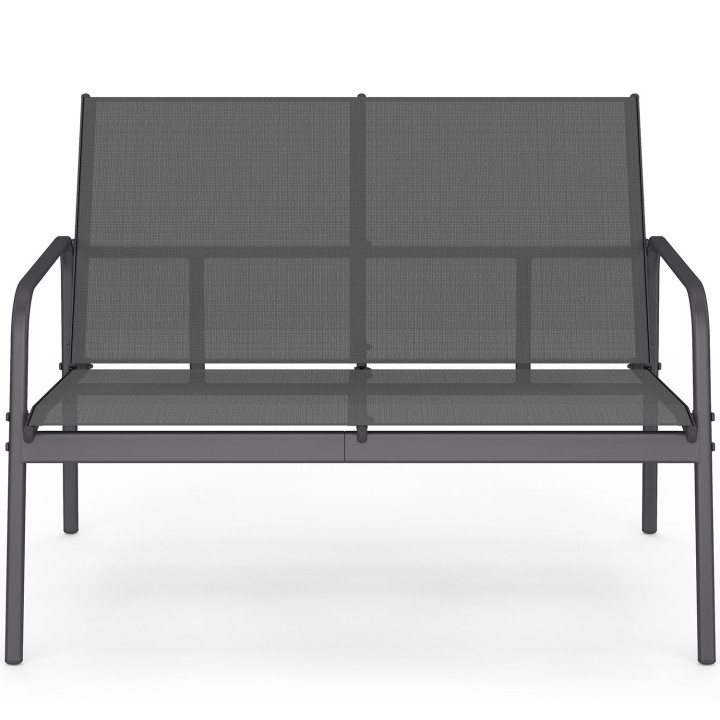 Lage 4-zits TOLEDE tuinset met antracietgrijze bank, fauteuils en tafel