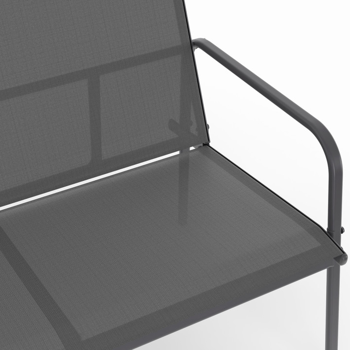 Lage 4-zits TOLEDE tuinset met antracietgrijze bank, fauteuils en tafel