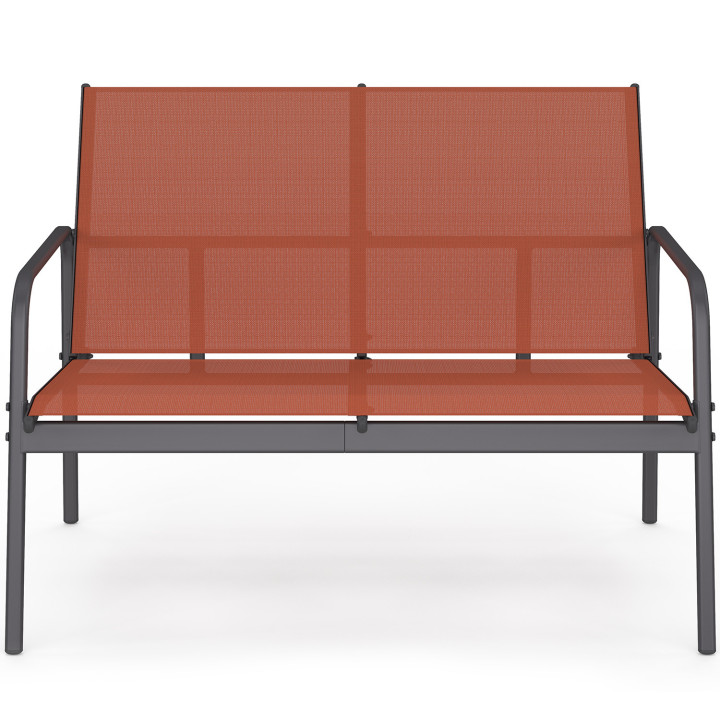 Conjunto de muebles de jardín TOLEDE bajo de 4 plazas con sofá, sillones y mesa de terracota