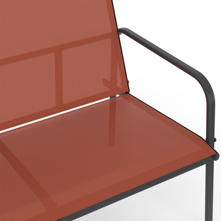 Lage 4-zits TOLEDE tuinset met bank, fauteuils en terracotta tafel