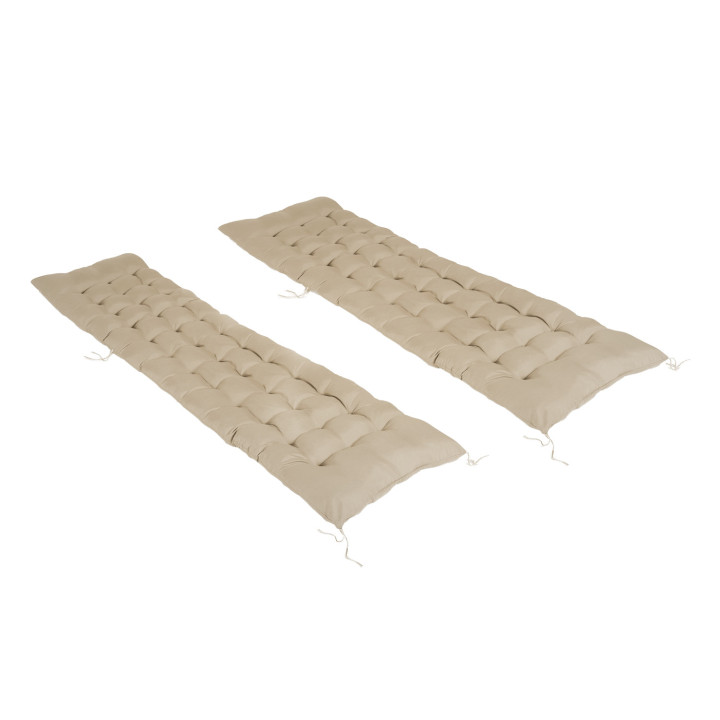 Set di 2 cuscini universali per sdraio 180 cm beige