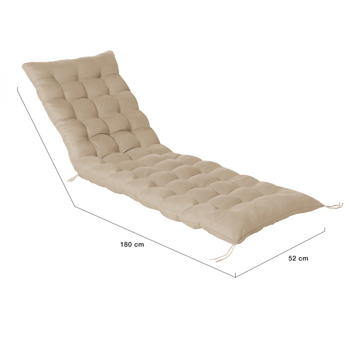 2er-Set Universal-Liegestuhlkissen 180 cm beige