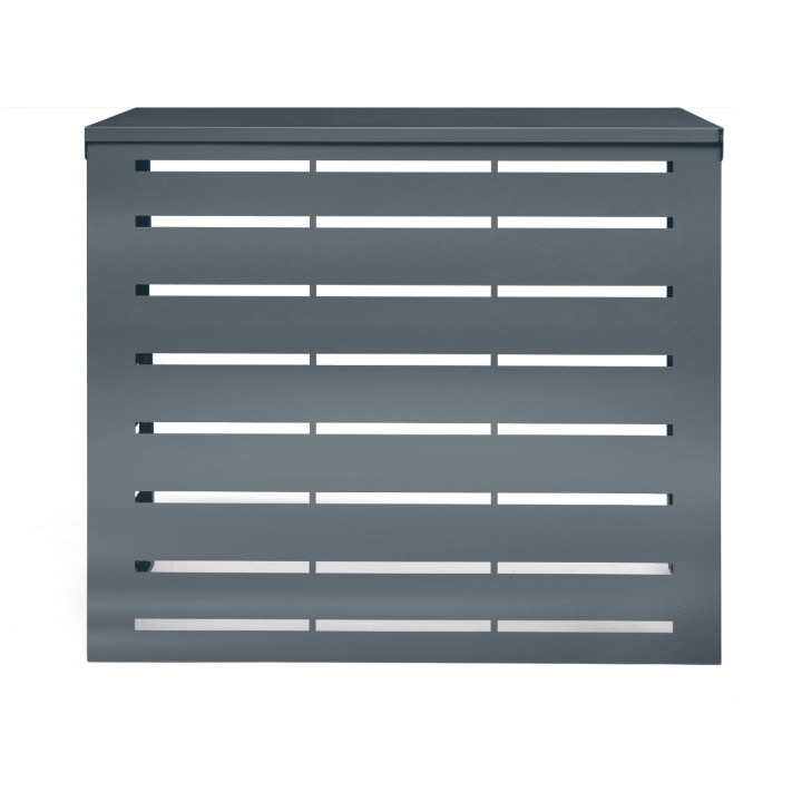 Copertura in metallo grigio antracite per climatizzatore, protezione unità esterna 110 x 53 x 80 cm