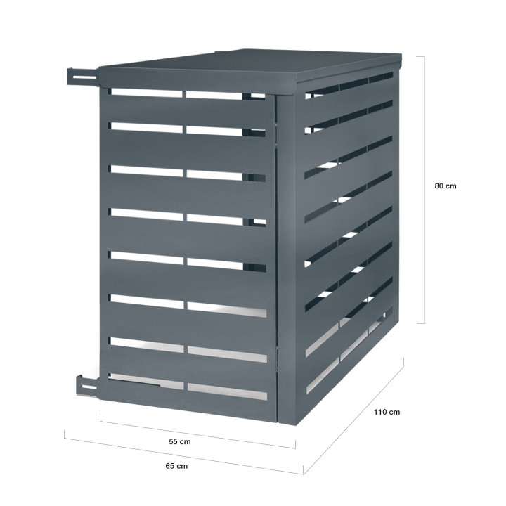 Copertura per condizionatore in metallo grigio antracite per unità esterna 110 x 55 x 80 cm