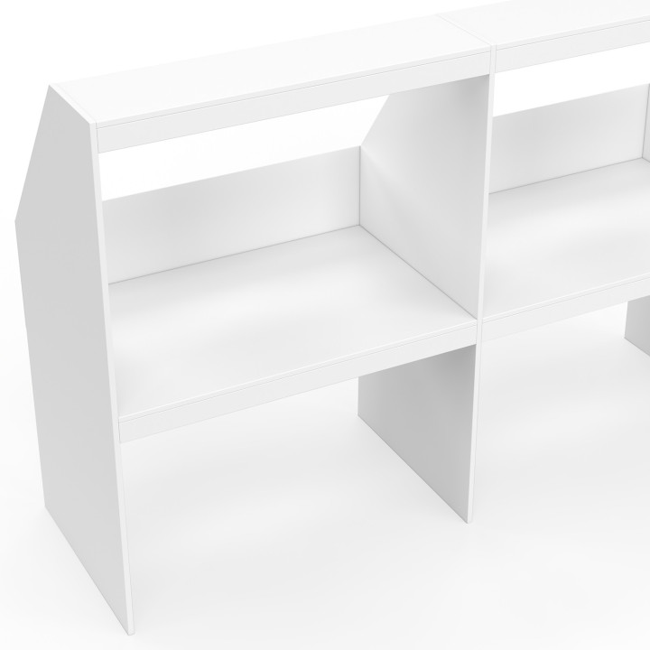 Schuine plank met 4 planken 160 x 50 x 110/70 cm wit - TOMI | IdMarket