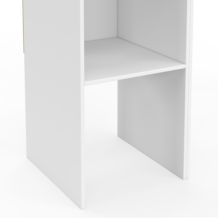 Armario esquinero modular L. 90 / 127 cm MELMAN armario doble + estantes blanco