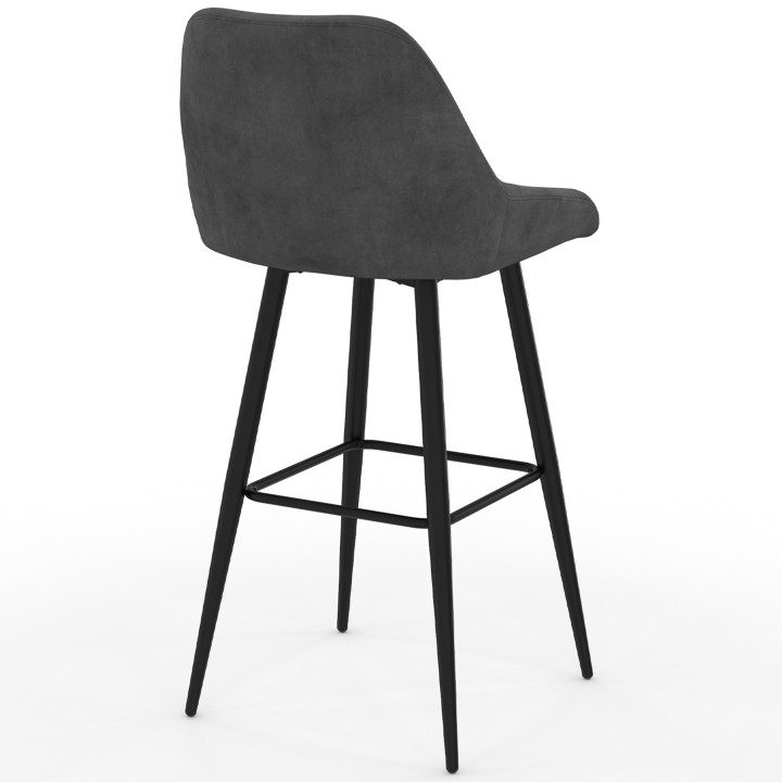 Lot de 4 tabourets de bar THALYA en velours mix color gris foncé, terracotta x2, beige avec demi-accoudoirs