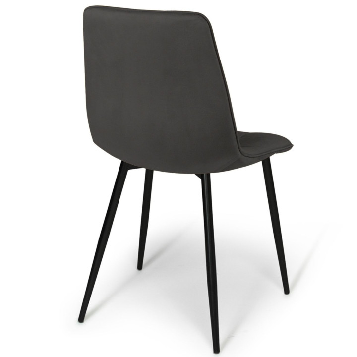 Lot de 6 chaises MILA en velours mix color vintage bordeaux x2, gris foncé x2, jaune ocre x2