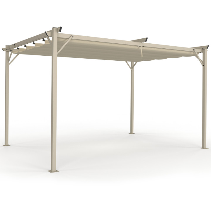 Pergola in alluminio retrattile beige 3x4m | ID Market