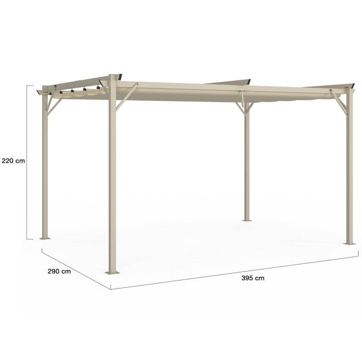 Pergola aluminium terrasoverkapping beige 3x4m | ID Market