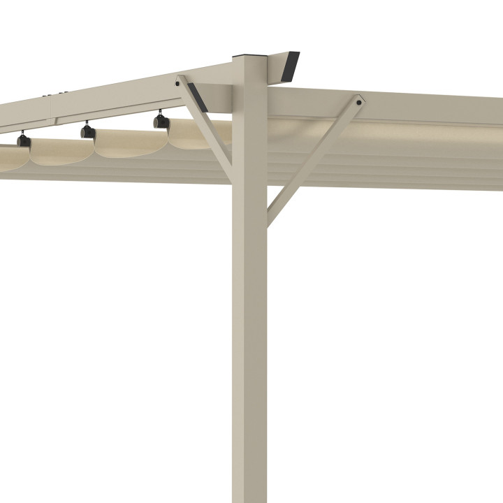Pergola aluminium terrasoverkapping beige 3x4m | ID Market