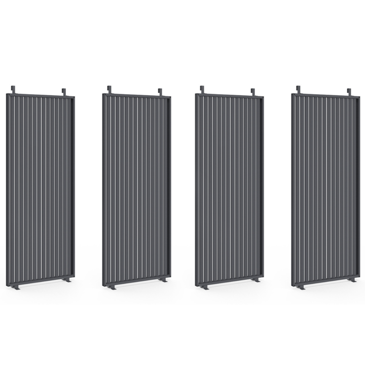 Pergola da collezione a lamelle verticali a scomparsa 3x4 M 4 sezioni modulari grigio antracite