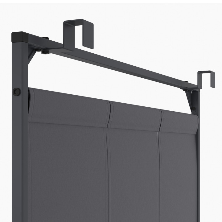 Pergola persienne horizontale tissu toit rétractable 3x4 M 4 pans modulables gris anthracite