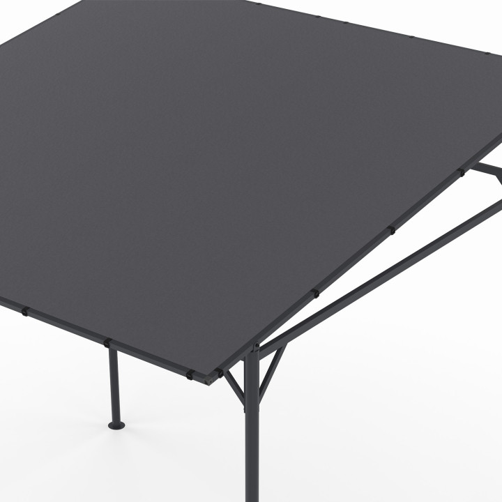 Pergola a 4 gambe inclinate 2,3 x 2,4 M in acciaio con tessuto grigio antracite