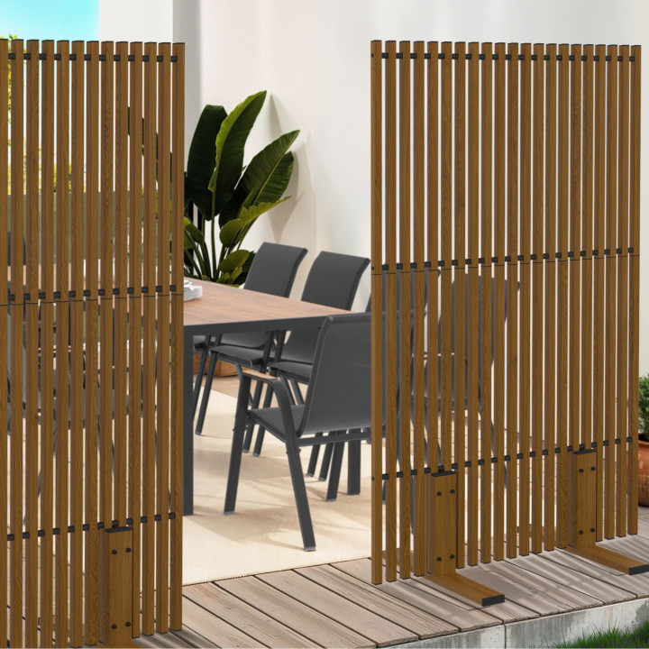 Paravent extérieur ajouré claustra décoratif extérieur 80 x 150 cm effet bois