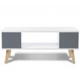 Table basse EFFIE scandinave bois blanc et gris