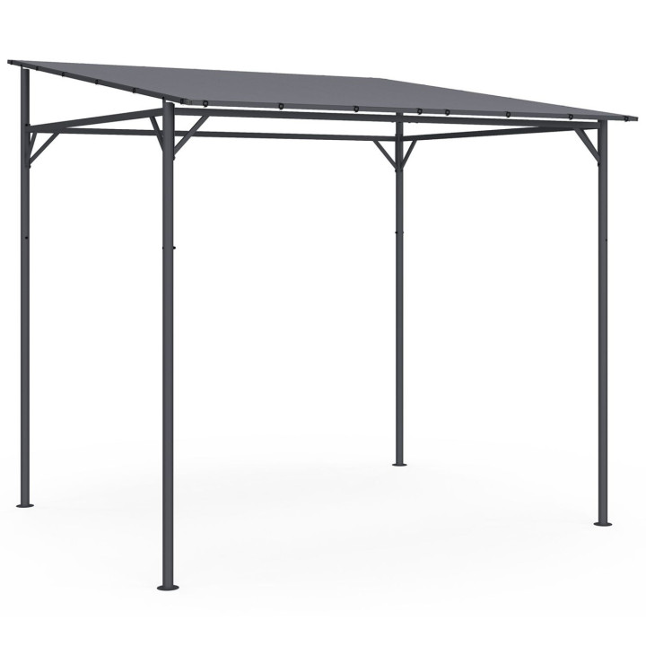 Pergola a 4 gambe inclinate 2,3 x 2,4 M in acciaio con tessuto grigio antracite