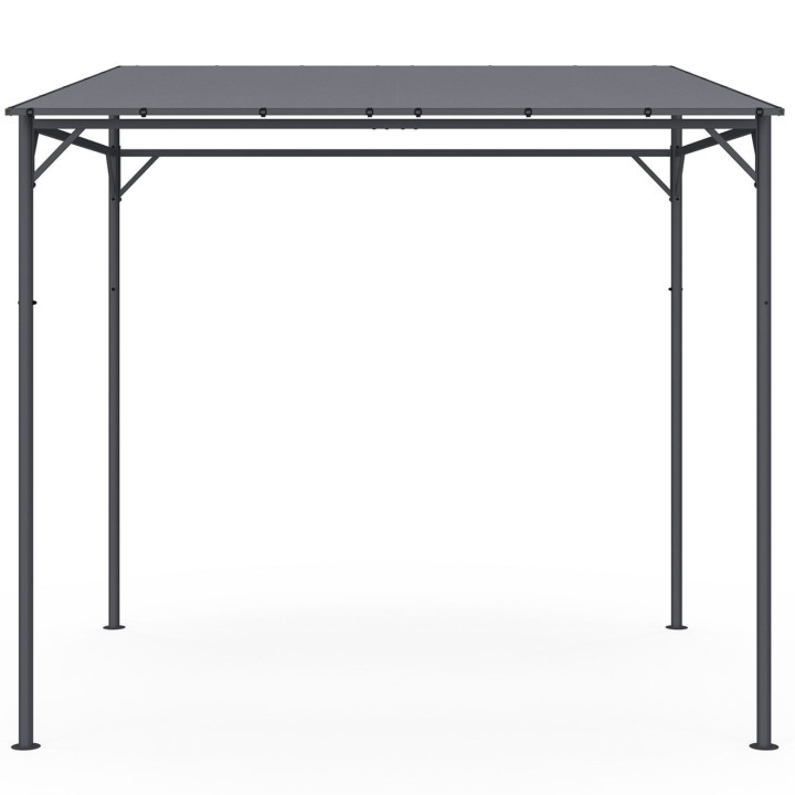 Pergola a 4 gambe inclinate 2,3 x 2,4 M in acciaio con tessuto grigio antracite