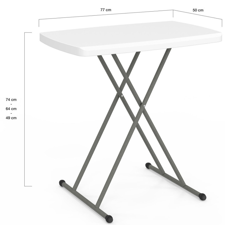 Draagbare opvouwbare tafel 77 cm in hoogte verstelbaar voor kamperen of entertainment - URBANA | IdMarket