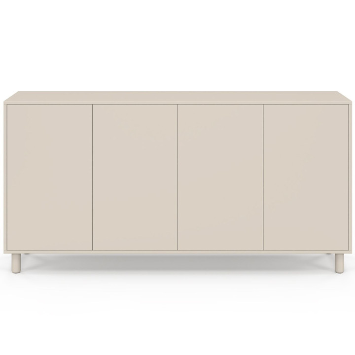 Aparador BERTILLE 160 cm con 4 puertas de madera beige
