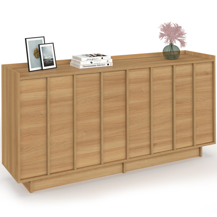 ROSIE 160 cm dressoir, 4 deuren met beukeneffect, minimalistisch design