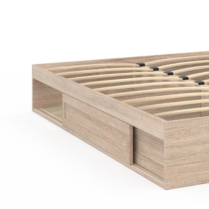 Struttura letto 140x190 cm con contenitore e base in faggio - SALEM | ID Market