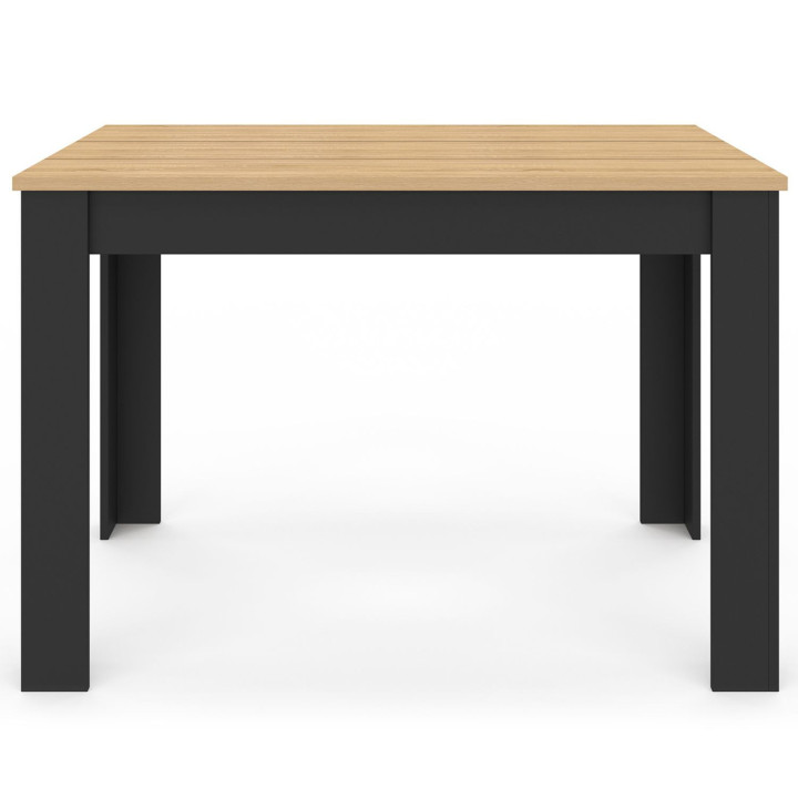 Mesa de comedor negra y madera para 4 110 cm - ROZY | ID Market