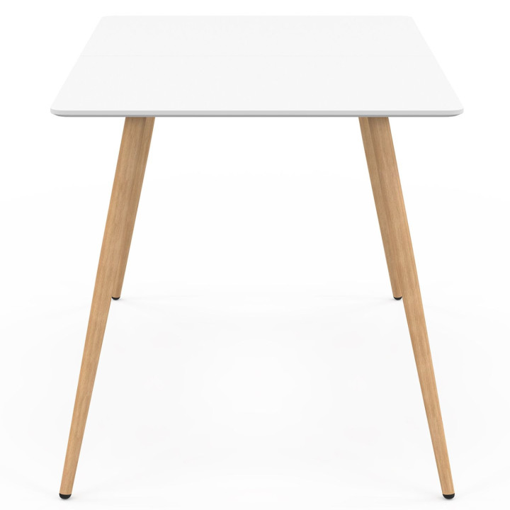 Table à manger scandinave rectangle SARA 6 personnes blanche 120 cm
