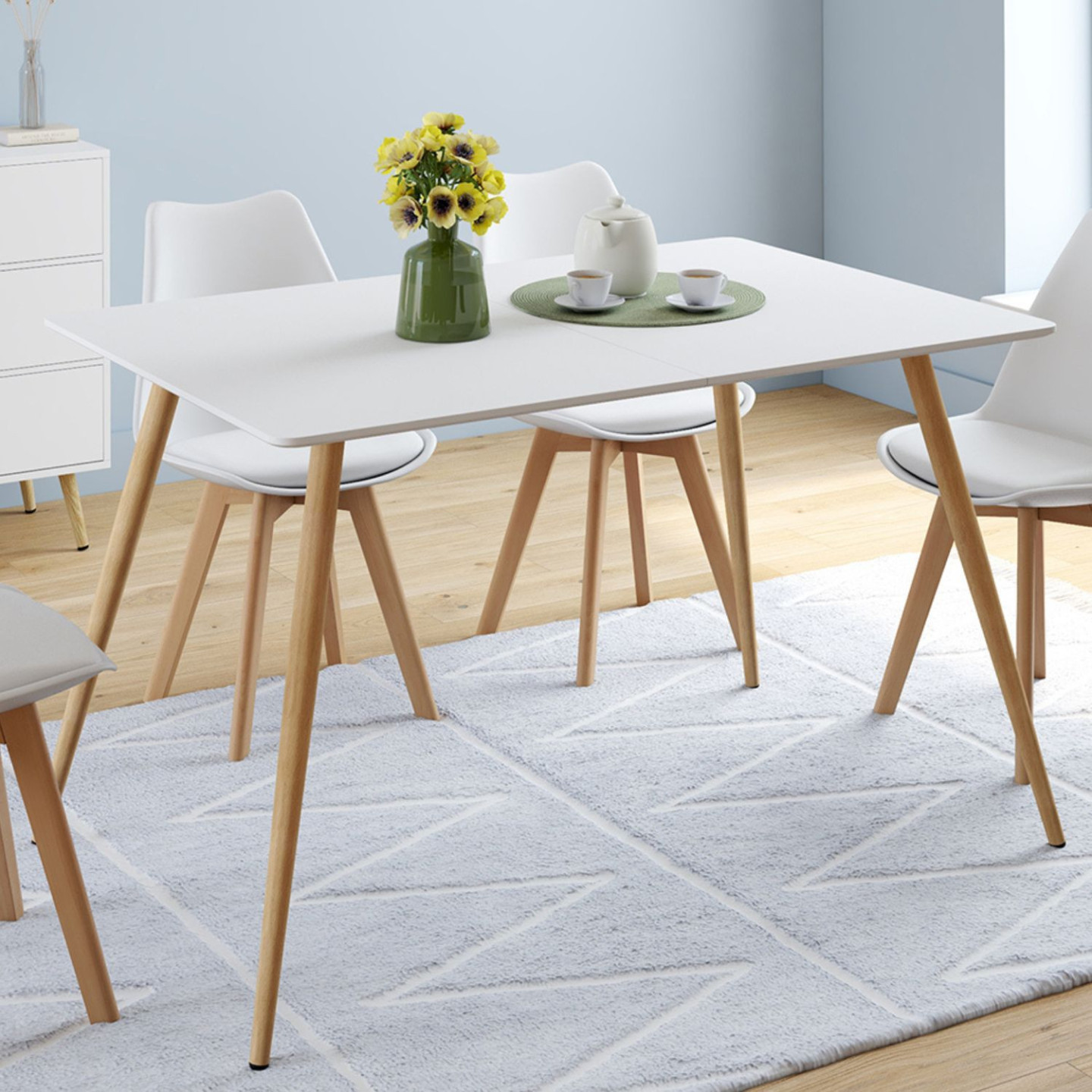 Goedkope Scandinavische eettafel - wit - SARA | IdMarket België
