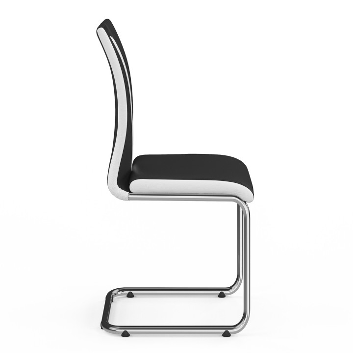 Lot de 4 chaises PIA noires et blanches pour salle à manger